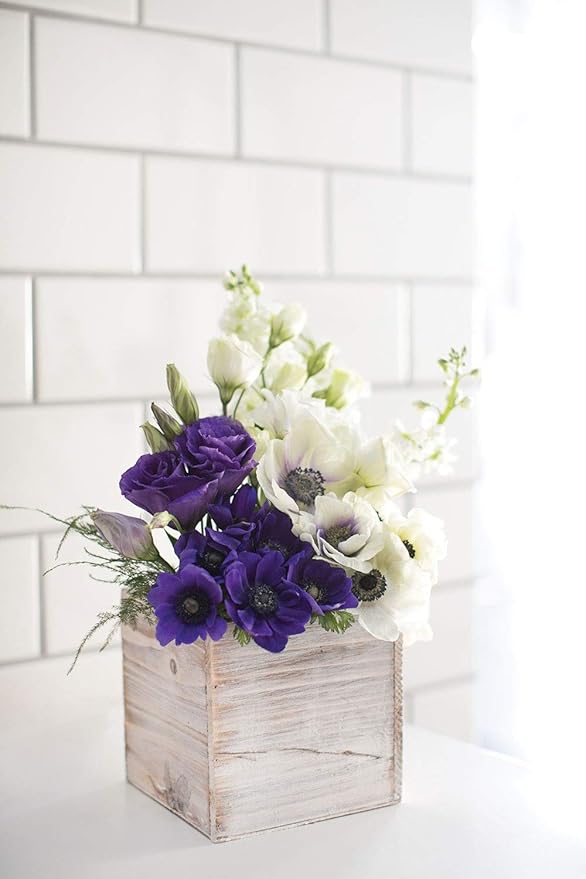 Wooden Planter Box l Rustic Barn Whitewash - Image 2