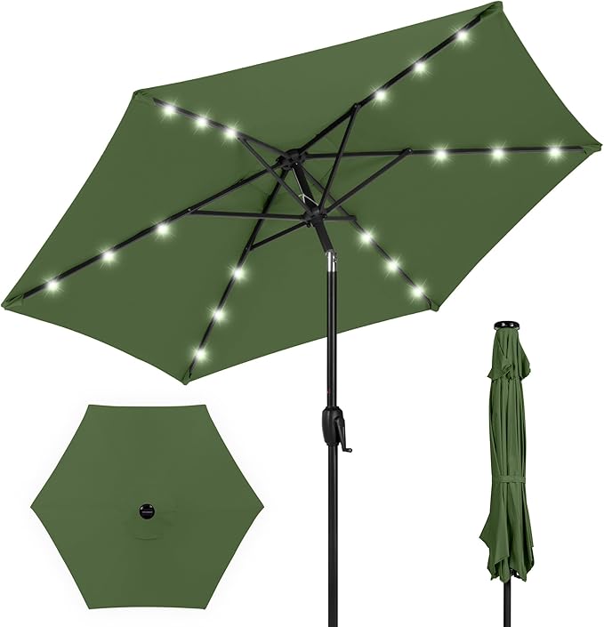 Best Choice Products 7.5ft Outdoor Solar Market Table Patio Umbrella by BestChoiceProducts