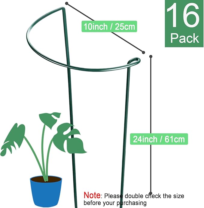 HiGift 16 Pack 24 Inch Plant Support Stakes, Flower Indoor Outdoor - Image 2