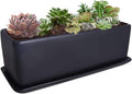 Vencer 12 Inch Rectangular Modern Minimalist Ceramic Succulent Planter Pot by Vencer