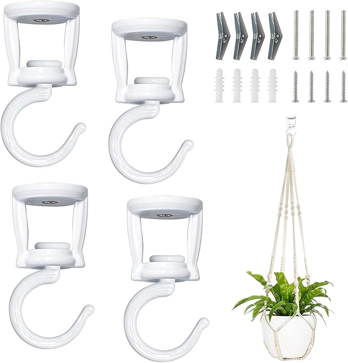 Mkono Ceiling Hooks for Hanging Plants, Heavy Duty Metal Plant Hanger for Drop by Mkono