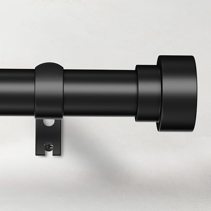 Time Forest Curtain Rods for Windows 32 to 170, 1 Inch Adjustable Black Heavy by TimeForest