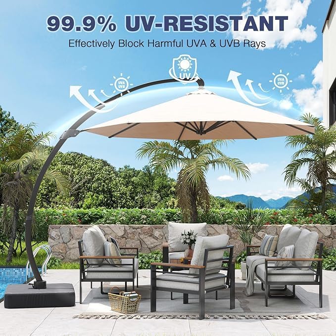 Aoxun 11 FT Cantilever Umbrella - Image 6