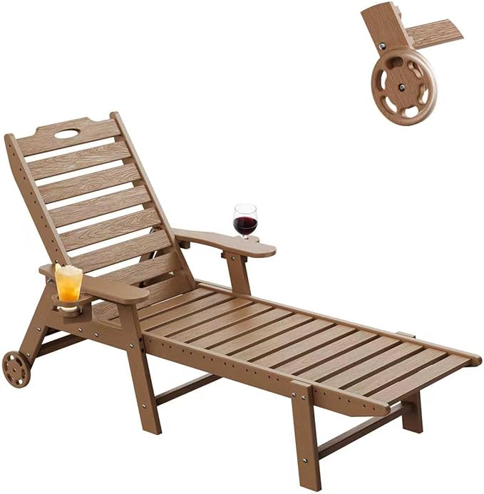 Carauci Lounge Chair Outdoor, HDPE Chaise Lounge by Carauci