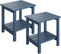 GarveeLife Adirondack Outdoor Side Table 18 x 15 in, HDPE 2-Tier Patio Side by GarveeLife