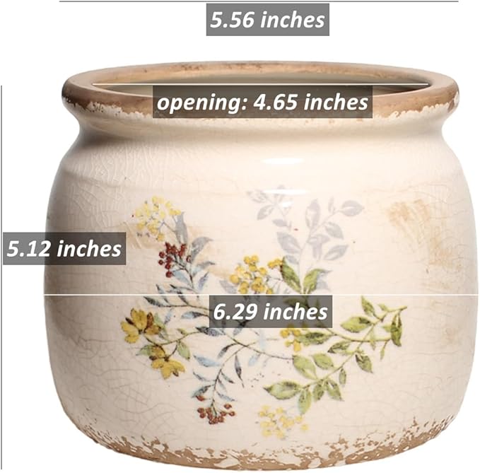 Pots for Plant, Cottage Rustic Clay Ceramic Tabletop Flower Pots, 6.29'' Plant - Image 7