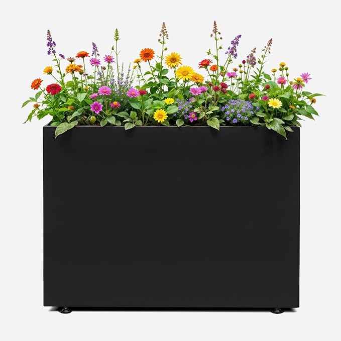 IDZO 35.4" W x 25.6" H Metal Planter Box, Privacy Trough by Idzo