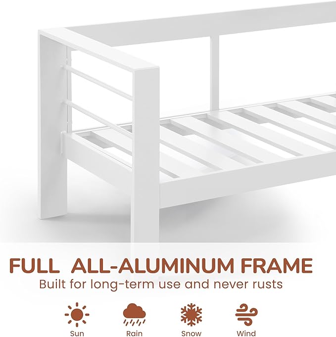Solaste Outdoor Couch Aluminum Patio Furniture Sofa, 3-Seat All-Weather Metal - Image 2