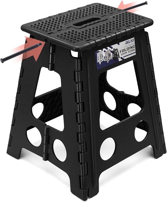 Delxo Folding Step Stool 16 Inch, Non-Slip Foldable Stools by Delxo