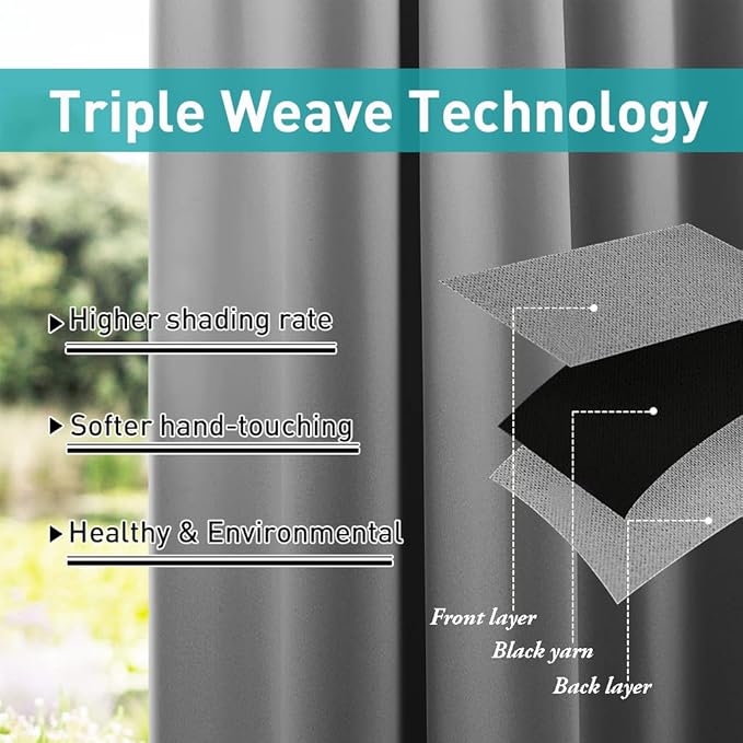 NICETOWN 2 Panels Outdoor Curtains - Image 5