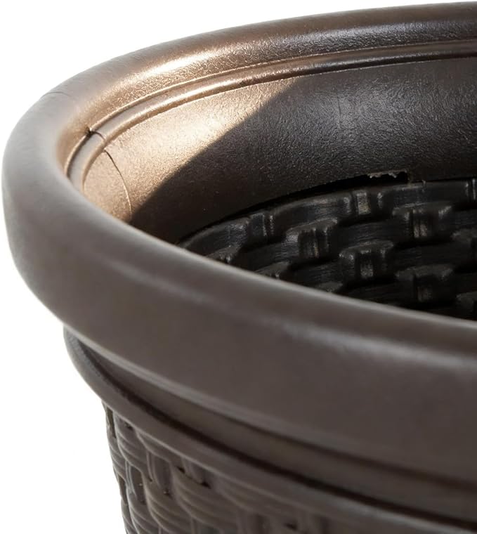 Decorative Wicker Garden Hose Holder Pot - Image 6
