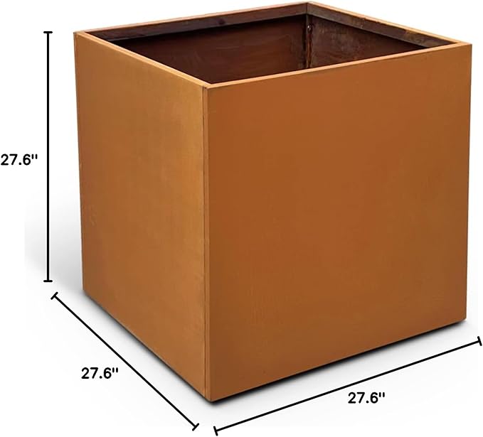 Corten Steel Planter Metal Square Planter 28 Inch Corten Planter Box Tall Cube - Image 8