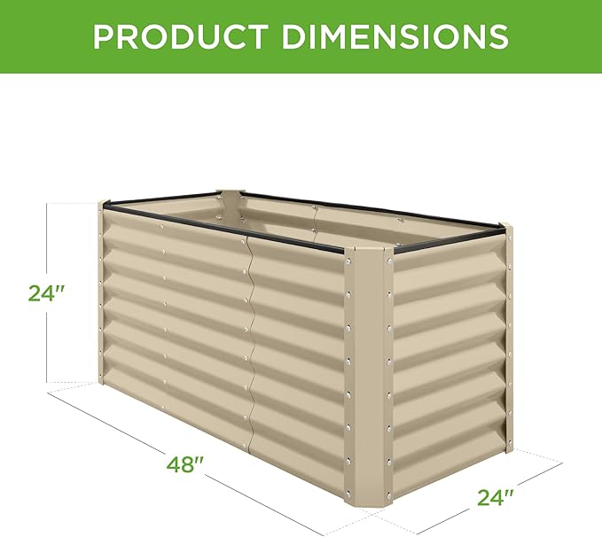 Best Choice Products 4x2x2ft Outdoor Metal Raised Garden Bed, Deep Root Box - Image 3