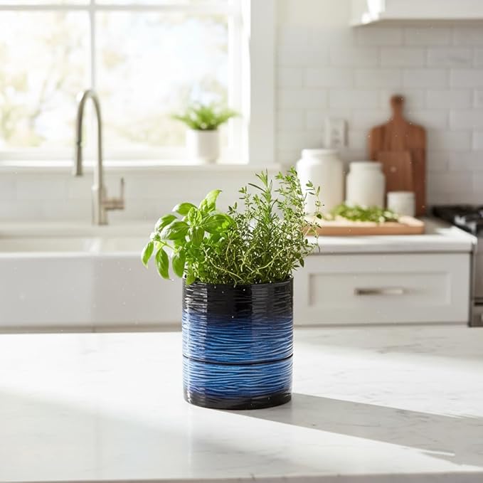 Nihow Self Watering Plant Pot: 6 Inch Ceramic Planter - Image 6