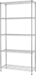 BestOffice | 5-Tier Wire Storage Shelves | 36x14x72 | Chrome | by BestOffice