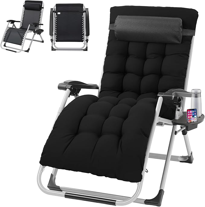VINGLI 29" Padded Zero Gravity Chair, Lounge Chair by VINGLI