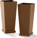 Set of 2 Large Planters for Outdoor Plants 24" Tall Tapered Modern Flower Pots by PolarcoForgeco
