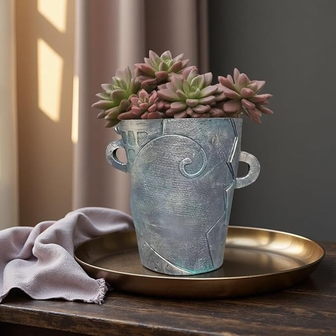 Picasso Abstract Face Flower Pot, Unique Resin Crafted Planter - Image 7