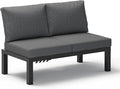 Aluminum Outdoor Patio Sofa Set, 2 Seats Modular Sectional Reclining Loveseat by Oasbira