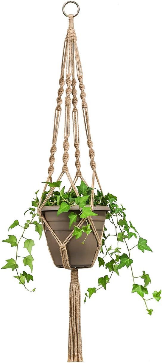 Mkono 4 Pack Macrame Plant Hangers Indoor Hanging Planter Basket Decorative - Image 4