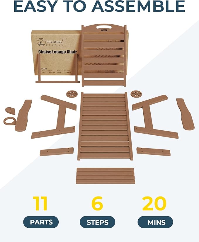 Ciokea Outdoor Lounge Chair Set of 4, All Weather Patio Chaise Lounge Chairs - Image 7