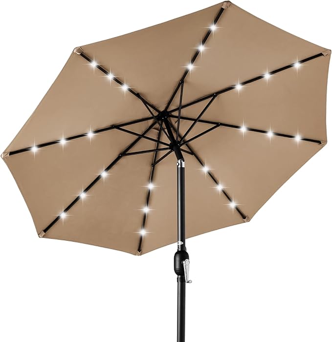 Best Choice Products 10ft Solar Polyester LED Lighted Patio Umbrella w/Tilt by BestChoiceProducts