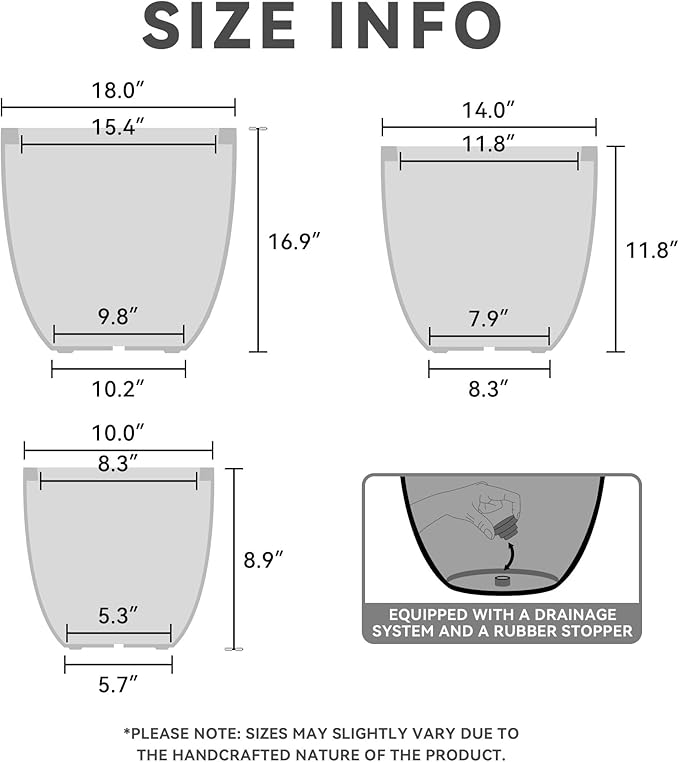 Kante 18", Outdoor Indoor Large Planter Pots - Image 6