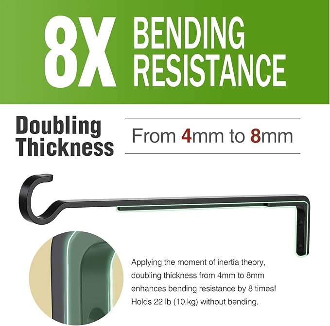 15 Inch 2 Black Pack Heavy Duty Outdoor Plant Hangers, Iron Hanging Plant - Image 2