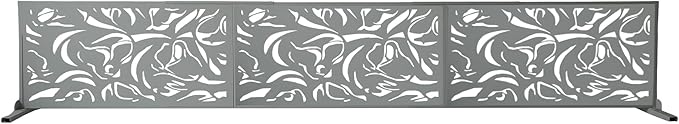 Oakland Living 6 ft. X 4 ft. Grey Freestanding Metal Privacy Screen Room Divider - Image 7