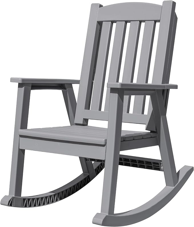 Devoko PP Material Rocking Chair Outdoor Indoor All Weather High Back Patio by DEVOKO