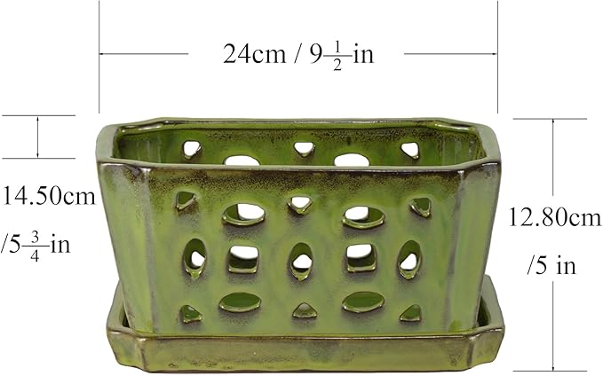 W&W Orchid Pot with Holes and Saucer - Image 6