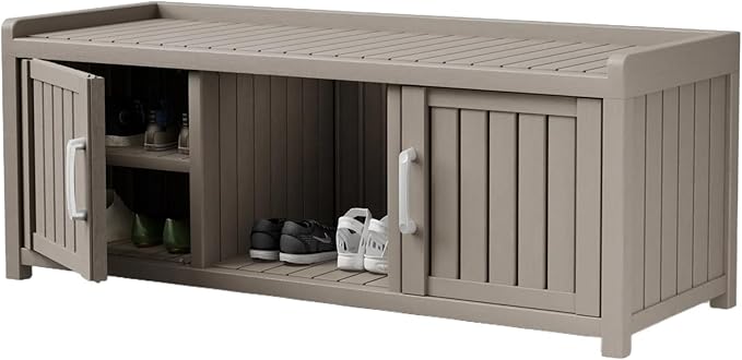 Storage Bench - Waterproof Resin Shoe Bench - Indoor & Outdoor Use by Outdoorchairs