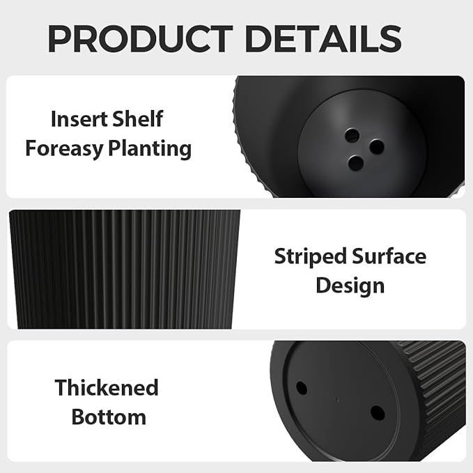 23.6" Tall Planters for Outdoor Plants, Large Outdoor Planters for Front Porch - Image 3