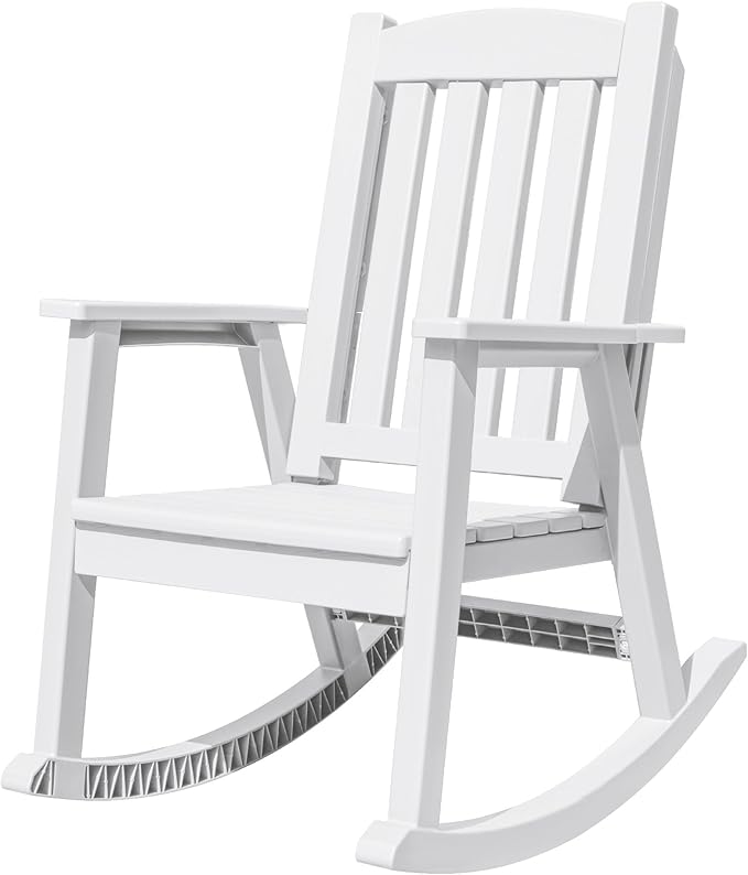 Devoko PP Material Rocking Chair Outdoor Indoor All Weather High Back Patio by DEVOKO
