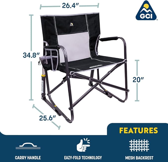GCI Outdoor Freestyle Rocker XL Portable Folding Rocking Chair and Outdoor - Image 2