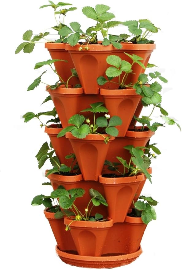 5 Tier Stackable Strawberry, and Vegetable Planter by Mr.+Stacky