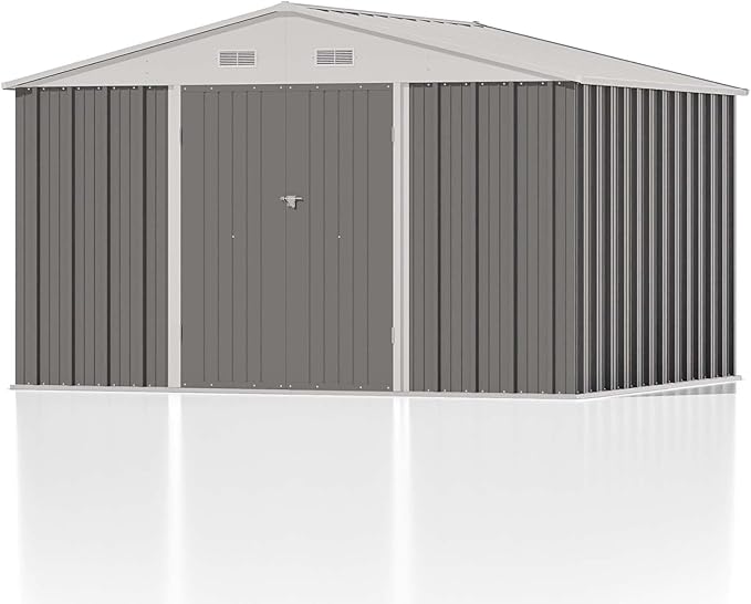 Patiowell 10 x 8 FT Outdoor Storage Shed, Large Garden Tool Metal Shed - Image 7