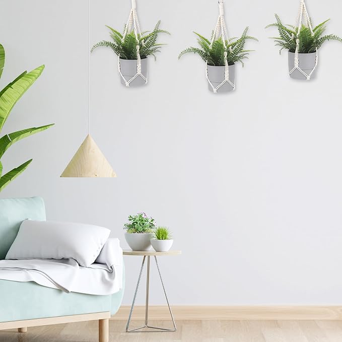 Macrame Plant Hanger, 2 Pack Boho Hanging Planters Baskets - Image 7