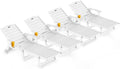 Outdoor Lounge Chair Set of 4, All Weather Patio Chaise Lounge Chairs by CIOKEA