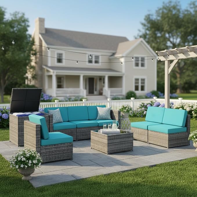 Tangkula 8 Pieces Wicker Patio Furniture Set by TANGKULA