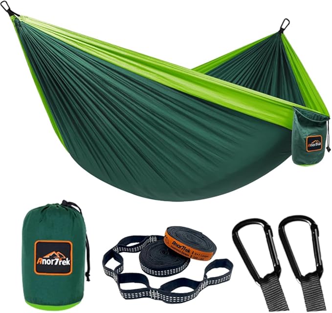 Camping Hammock, Super Lightweight Portable Parachute Hammock by AnorTrek