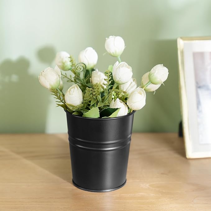 Dahey 10 Pcs Small Hanging Flower Pots Metal Iron Bucket Planter - Image 7