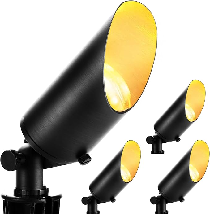 wowlite Landscape Spotlights 4 Pack, ETL Listed Low Voltage Spot Lights Outdoor by wowlite