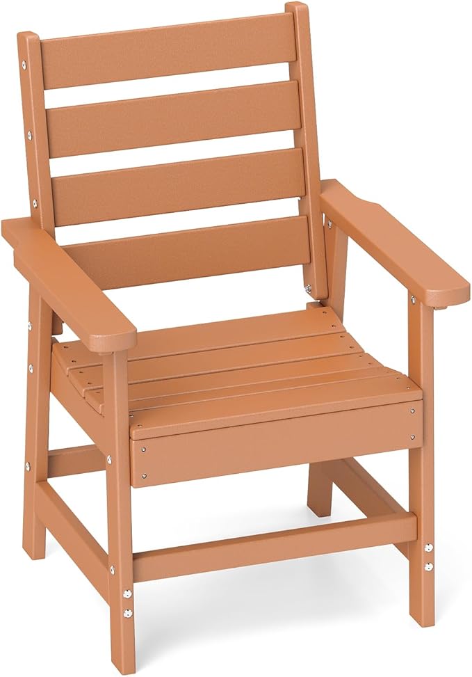 GREENVINES Outdoor Dining Chair | HDPE | Patio Chairs | All-Weather | Teak by GreenVines