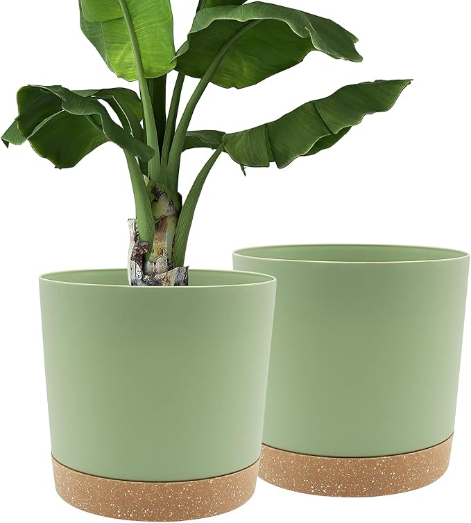 QCQHDU 12 inch Plant Pot, 2 Pack Planters by QCQHDU