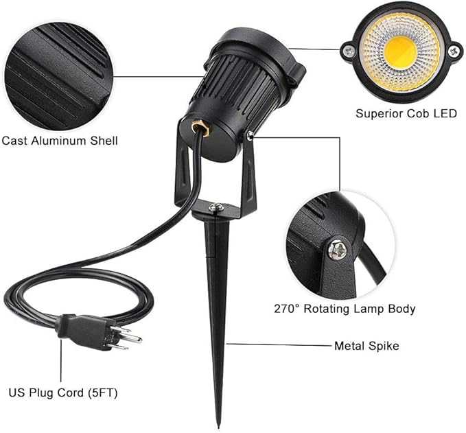 Romwish 120V Landscape Spotlights, Outdoor Landscape Lighting - Image 4