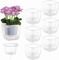 6-Pack 7 Inches Clear Self Watering Planters by Planterhoma