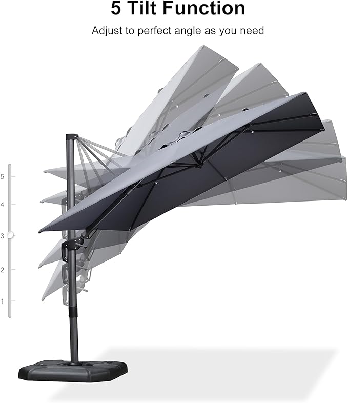 PURPLE LEAF 9' X 12' Right-left Tilt Patio Umbrella - Image 8
