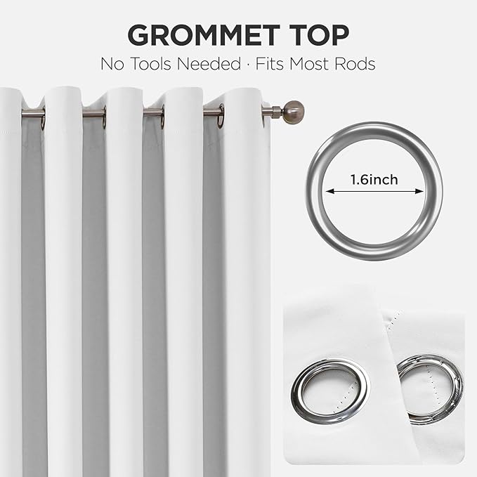 Joydeco Blackout Patio Sliding Door Curtains 90 Inches Long, Grommet Privacy - Image 9