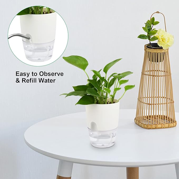 ShineMe Self Watering Pots, 5 Pack Self Watering Planters - Image 3